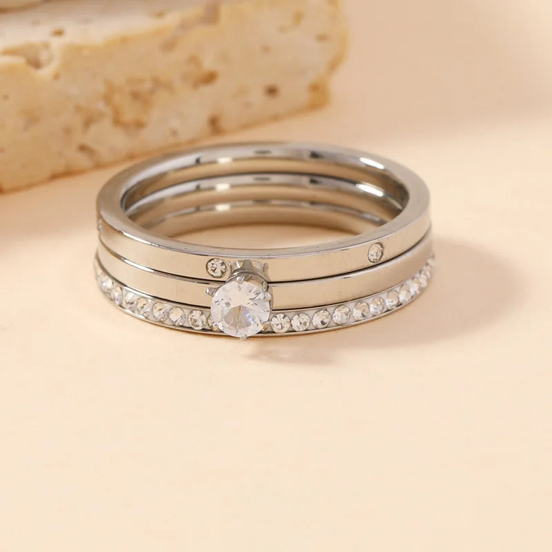 Spark Stack Zircon Rings