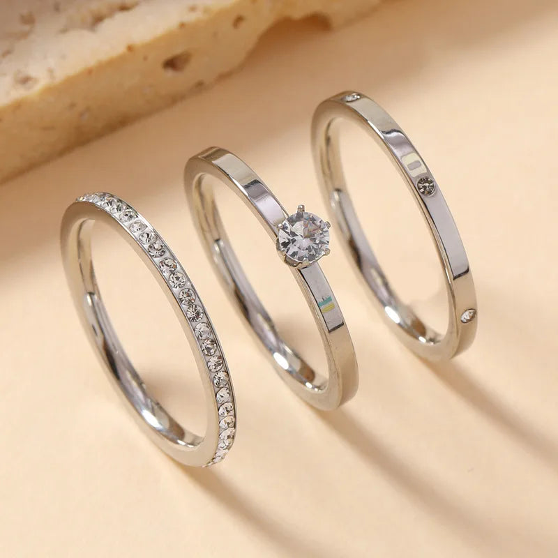 Spark Stack Zircon Rings